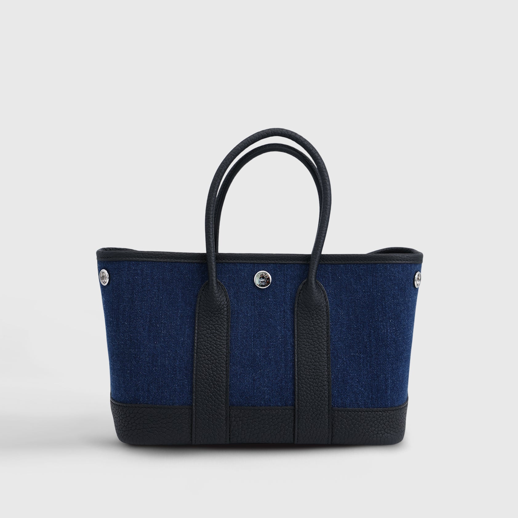Hermès Garden Party Tote 23 Negonda Denim Palladium Hardware