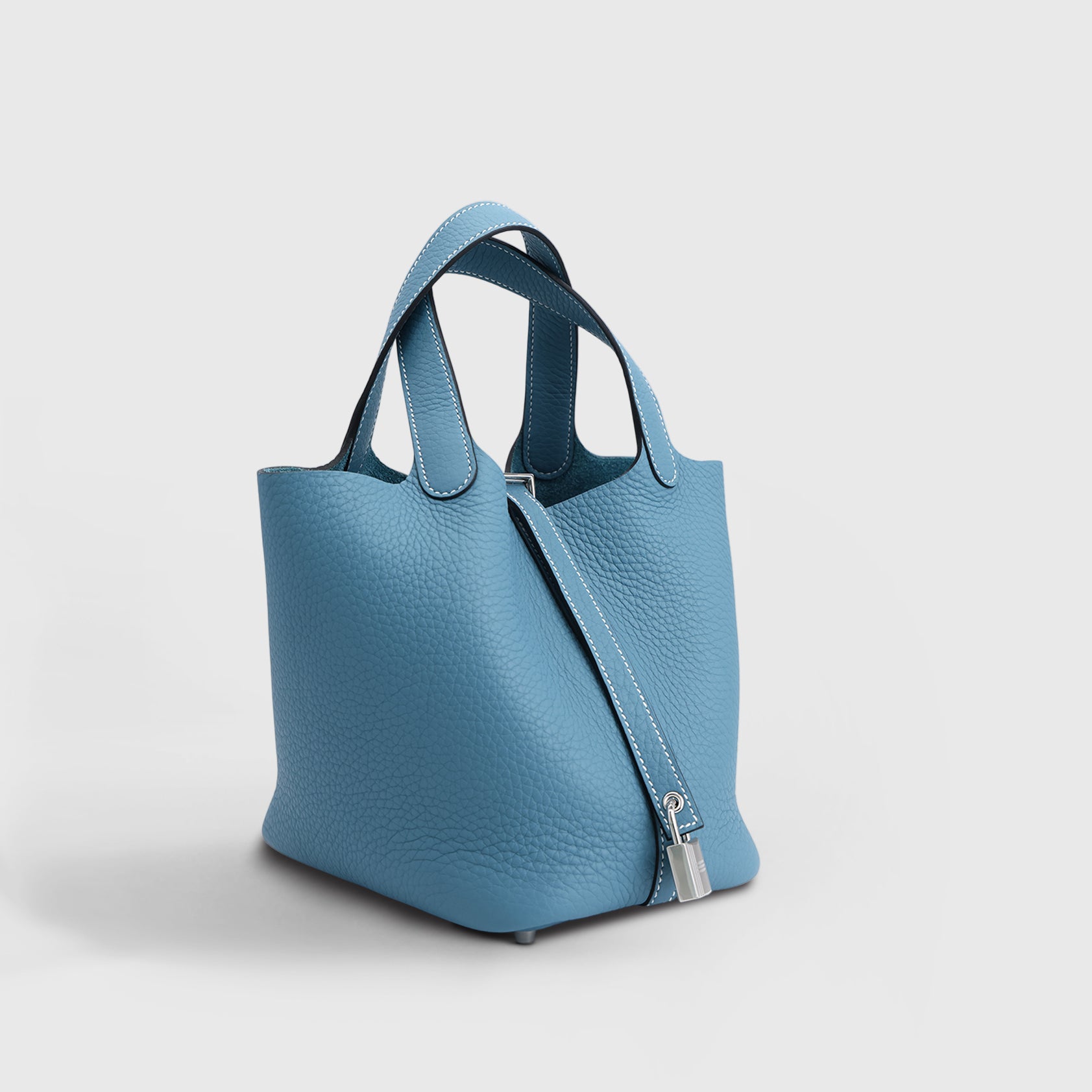 Hermès Picotin 18 Clemence Blue Jean Palladium Hardware