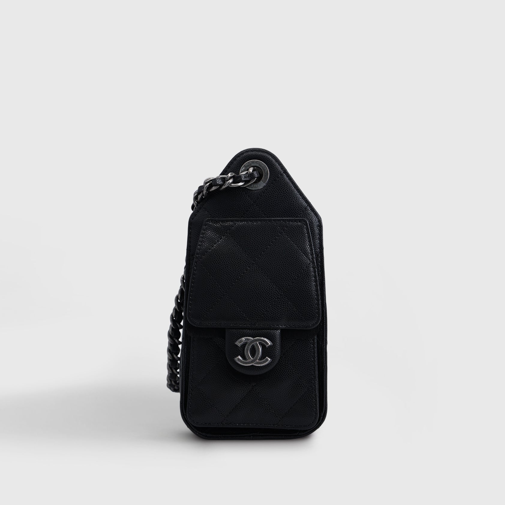 Chanel 25 Hobo Bag Mini Caviar Black Palladium Hardware