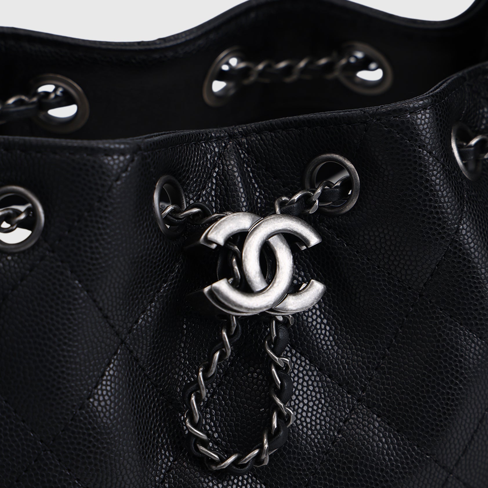 Chanel 25 Hobo Bag Mini Caviar Black Palladium Hardware