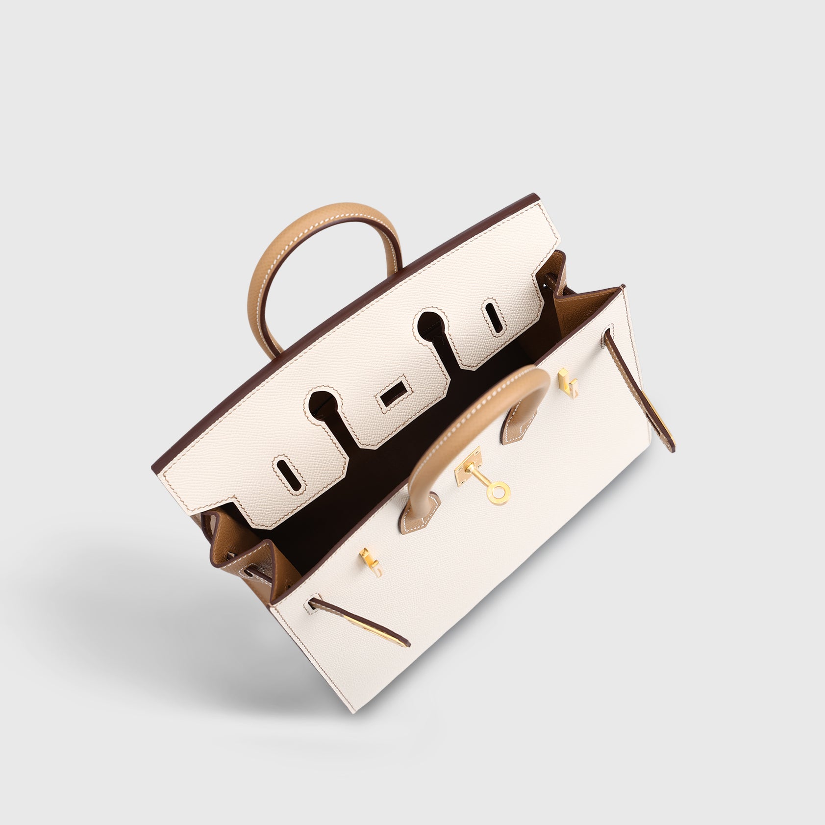 Hermès Birkin 25 Epsom Craie/Biscuit Brushed Gold Hardware HSS
