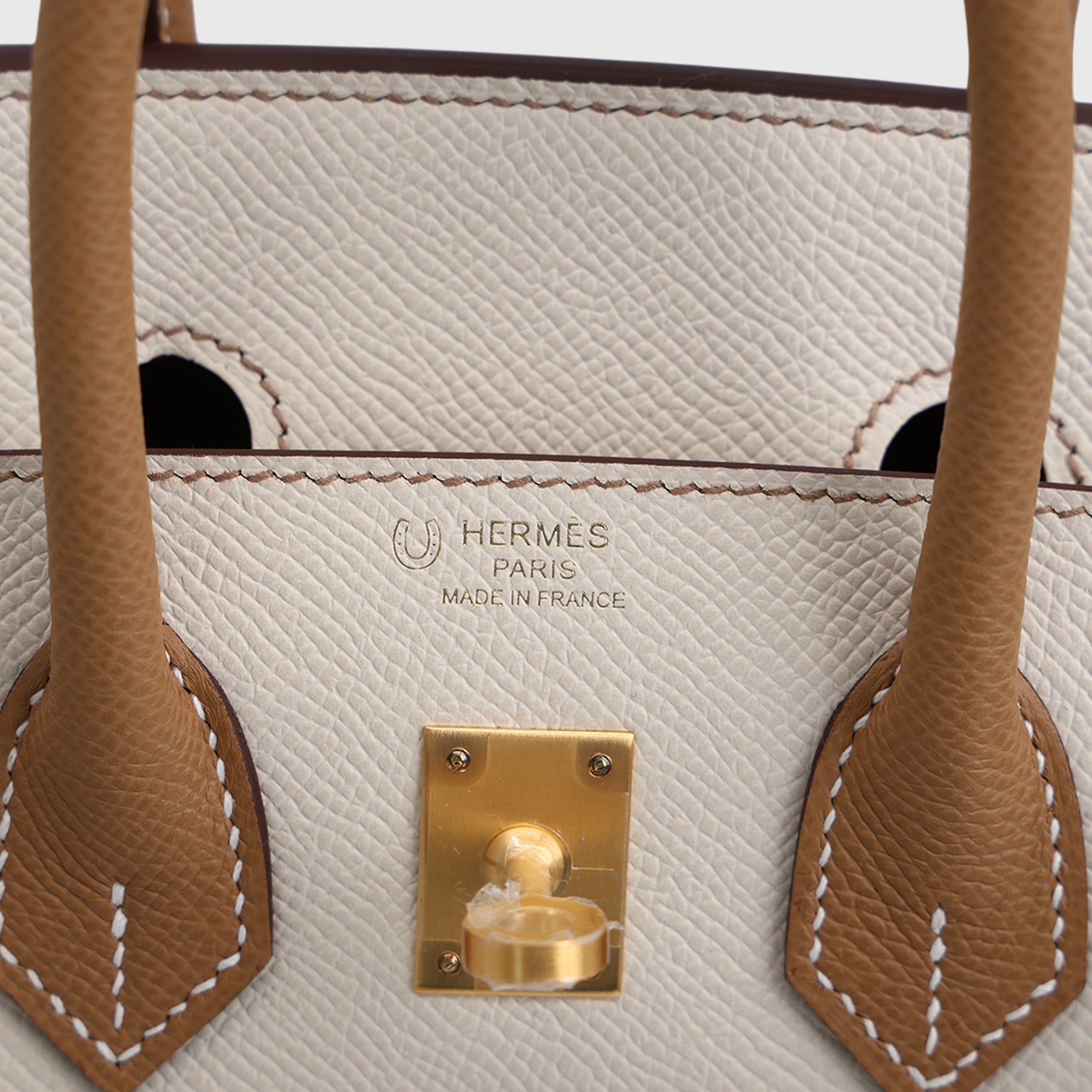 Hermès Birkin 25 Epsom Craie/Biscuit Brushed Gold Hardware HSS