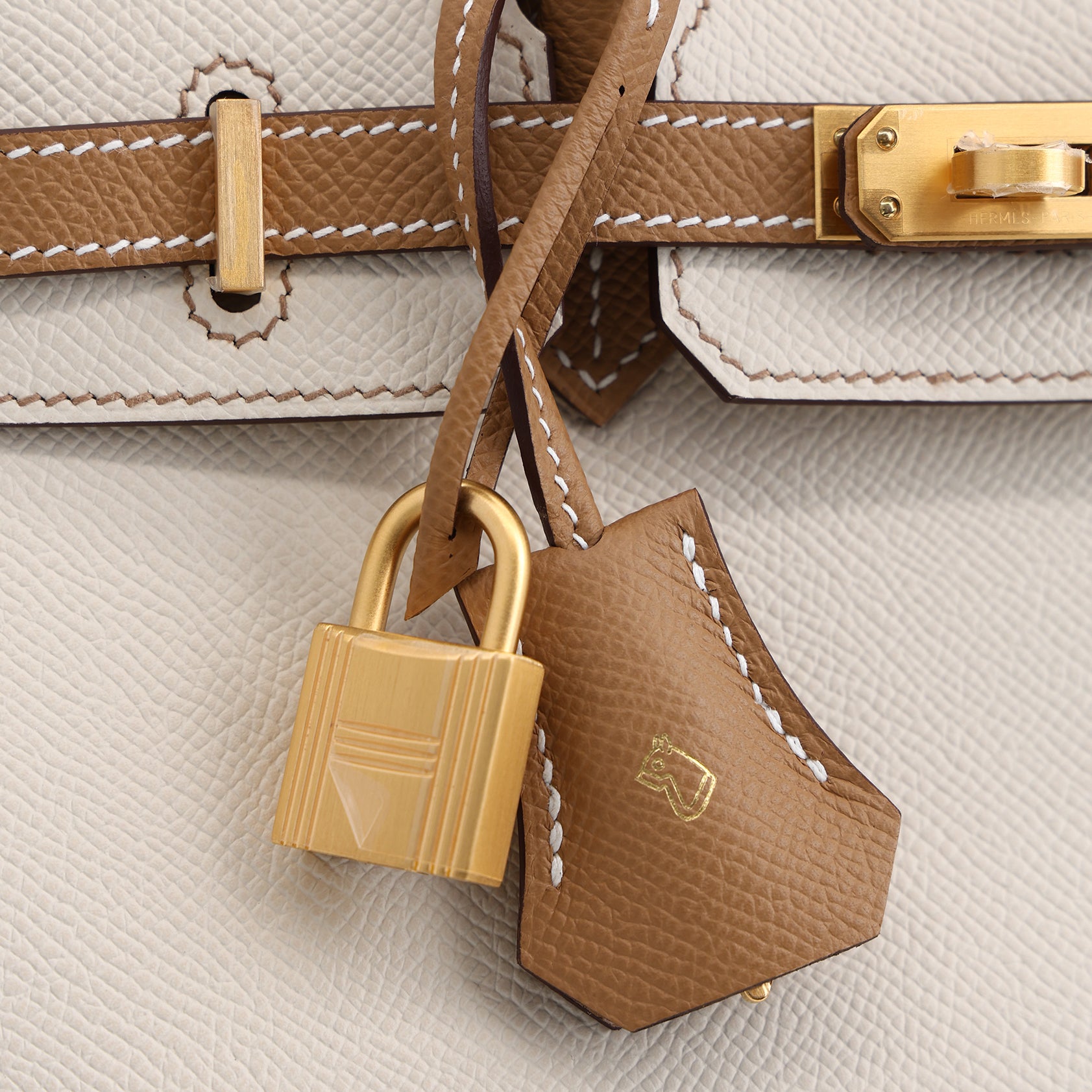 Hermès Birkin 25 Epsom Craie/Biscuit Brushed Gold Hardware HSS