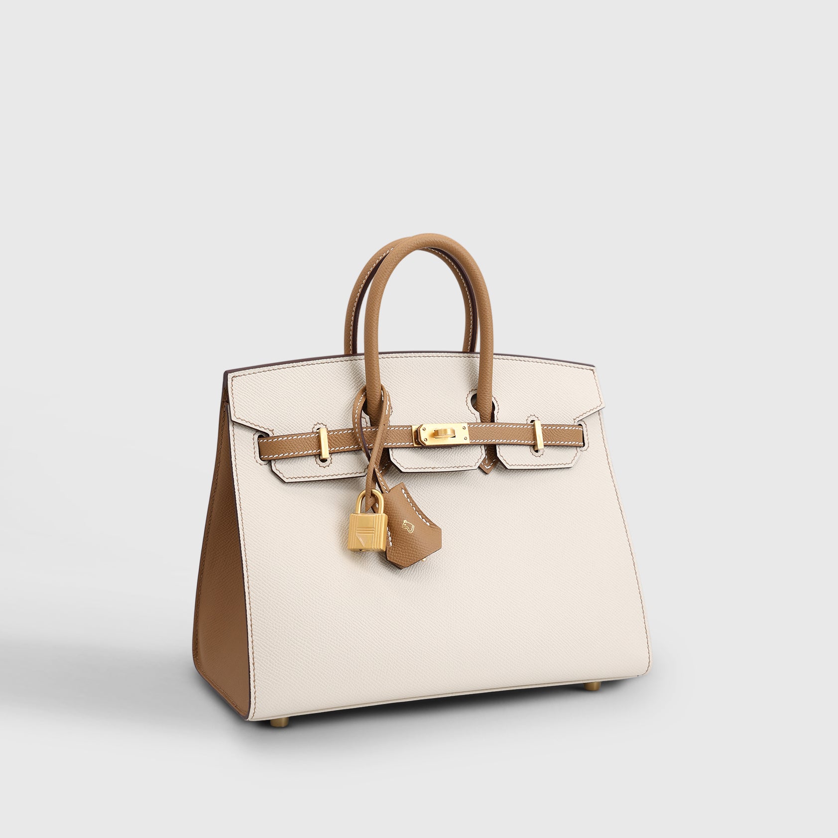 Hermès Birkin 25 Epsom Craie/Biscuit Brushed Gold Hardware HSS