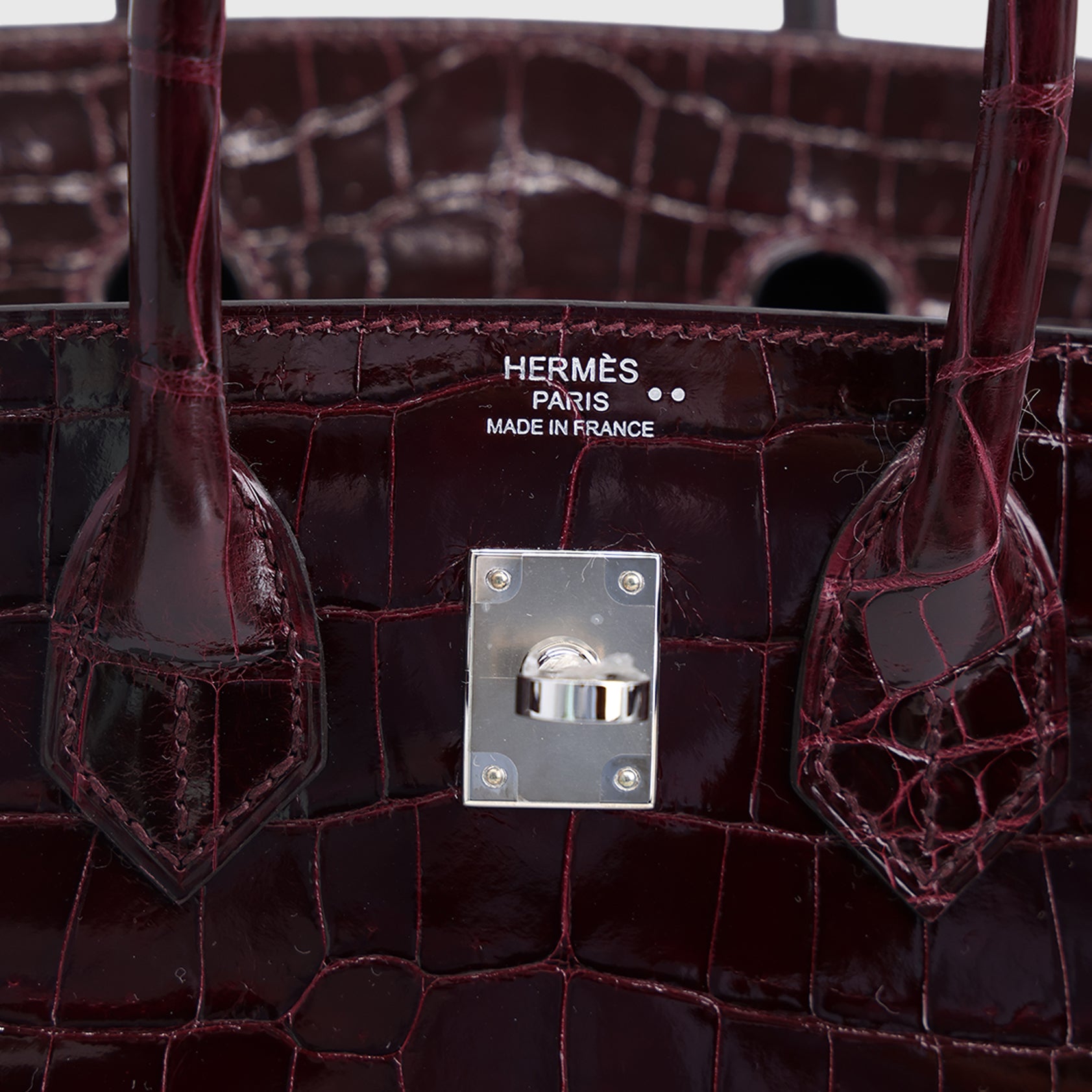 Hermès Birkin 25 Shiny Nilo Bordeaux Palladium Hardware