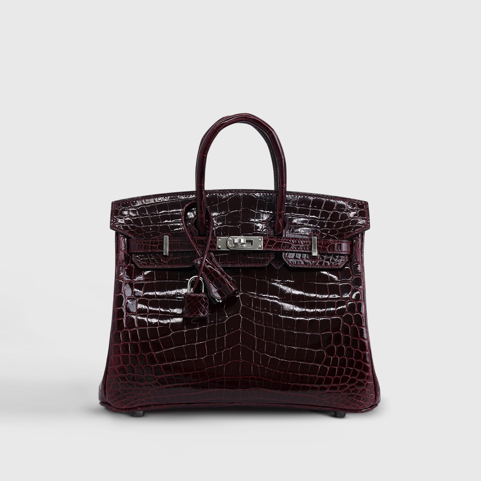 Hermès Birkin 25 Shiny Nilo Bordeaux Palladium Hardware