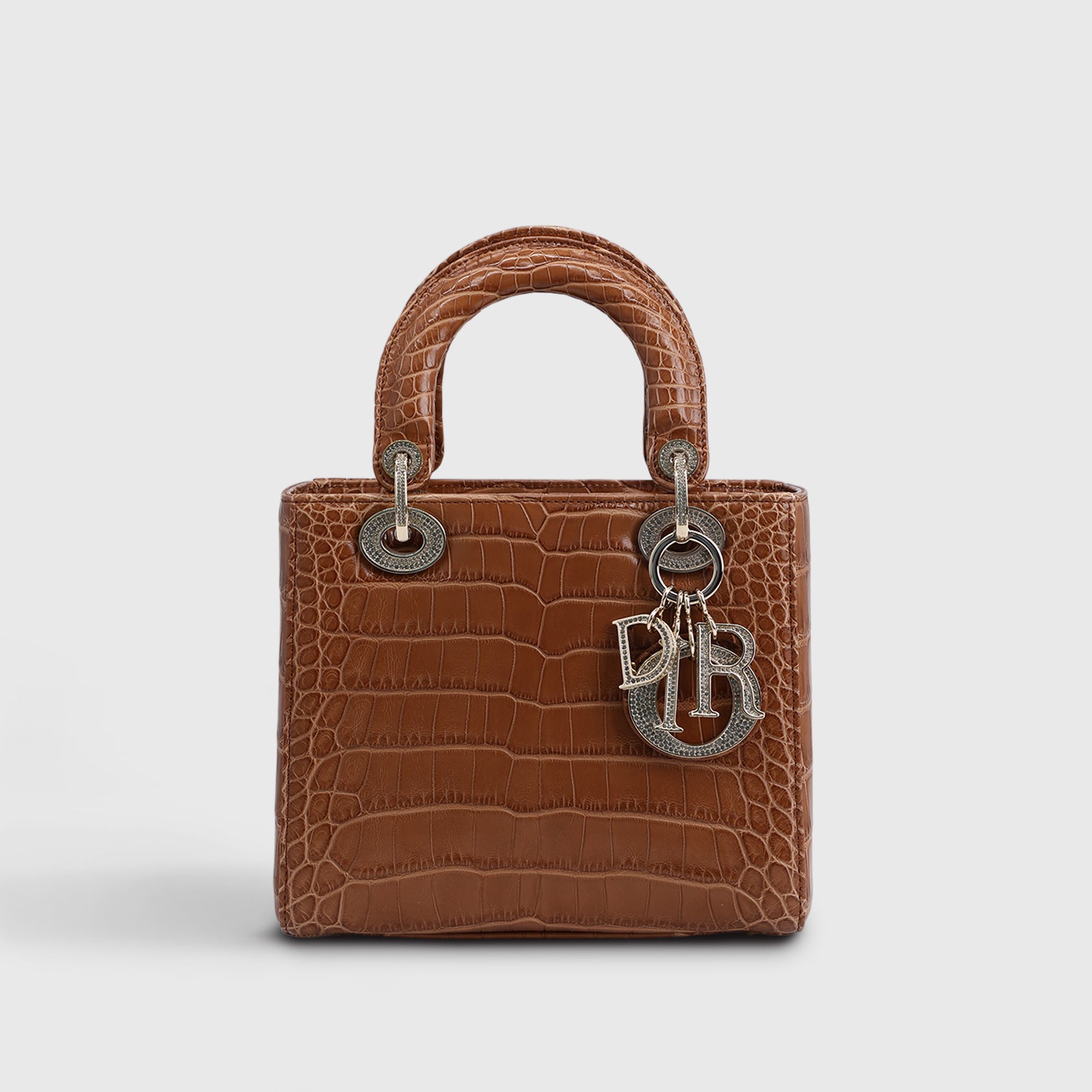 Dior Lady Dior Small Alligator Brown Two-Tone Patina