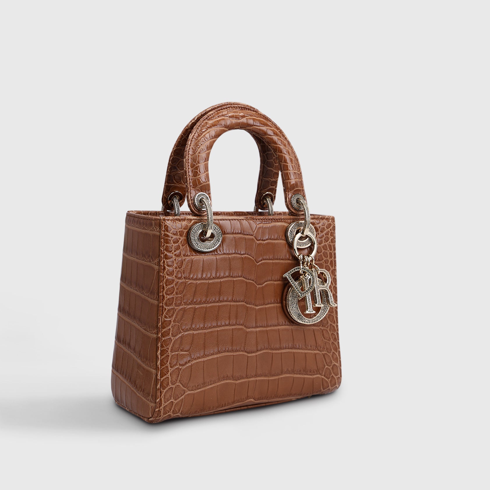 Dior Lady Dior Small Alligator Brown Two-Tone Patina