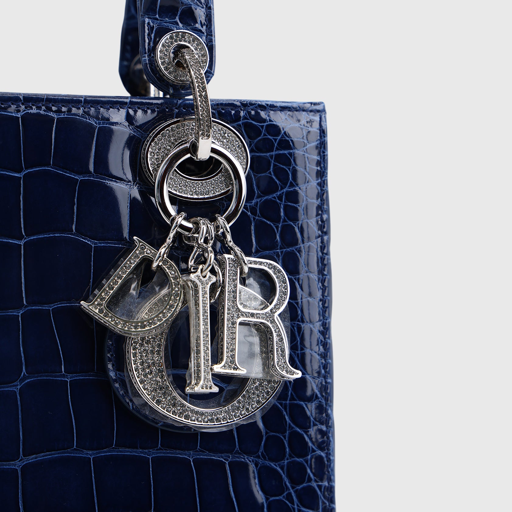 Dior Lady Dior Small Alligator Blue