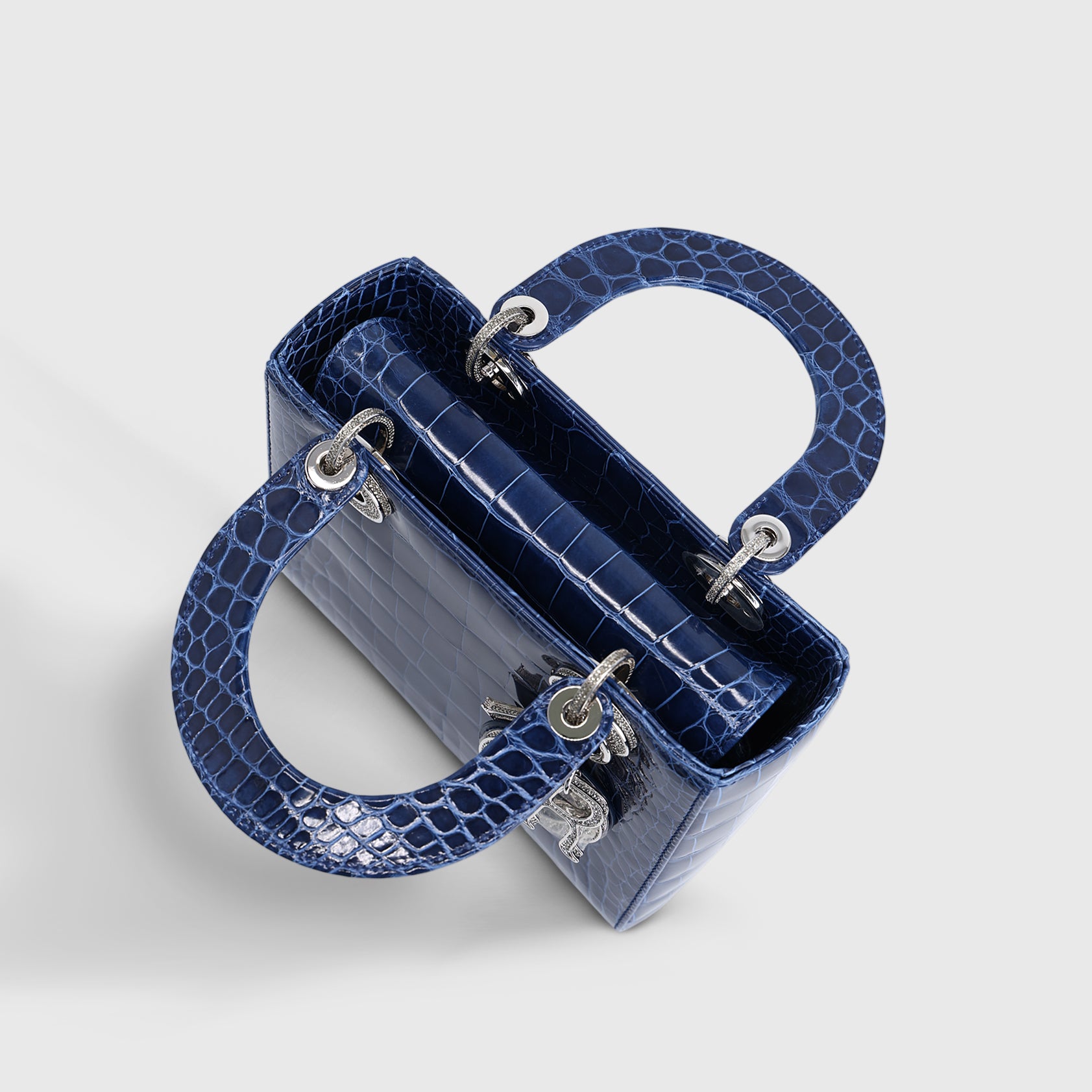 Dior Lady Dior Small Alligator Blue