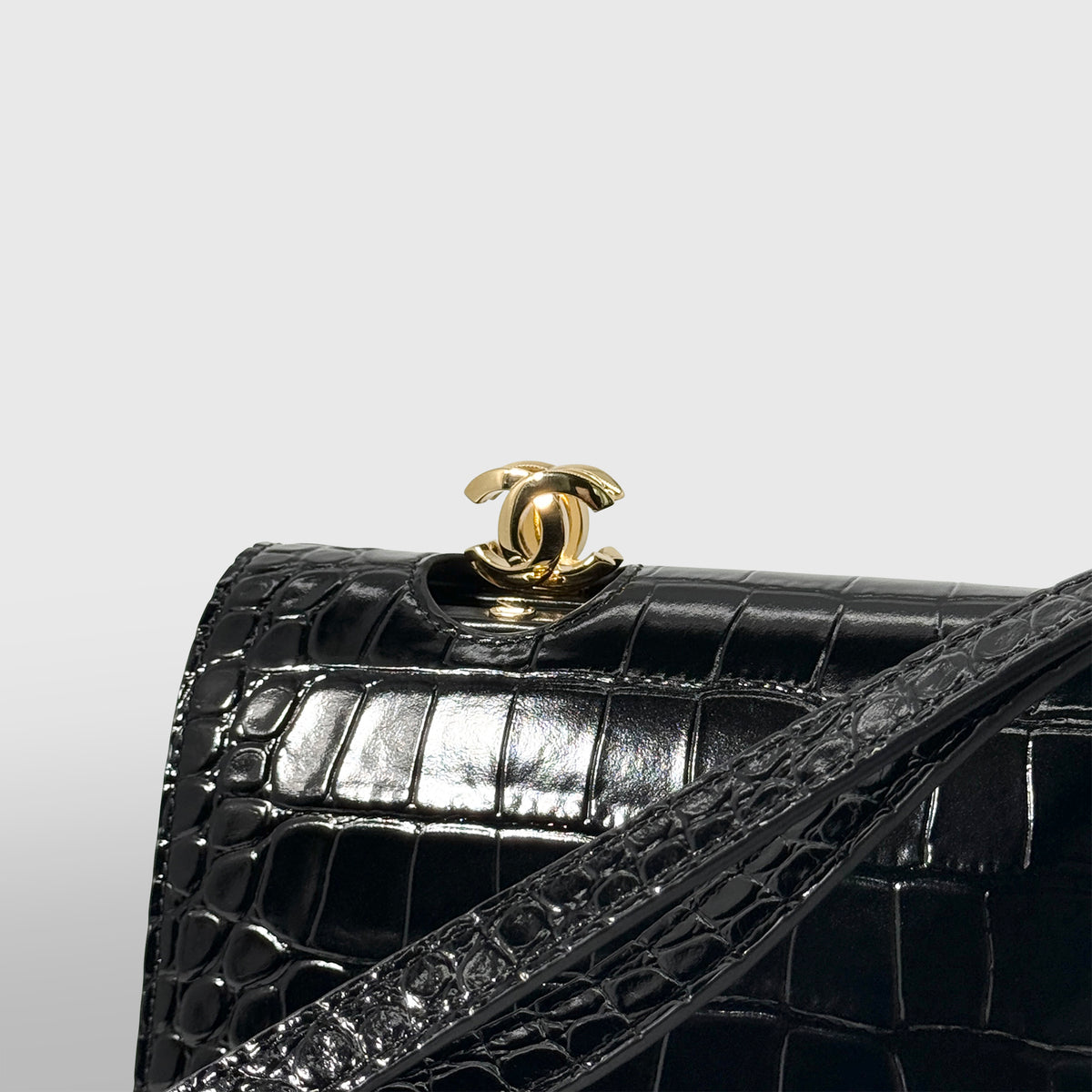 Chanel Croc Embossed Small Flap Bag
