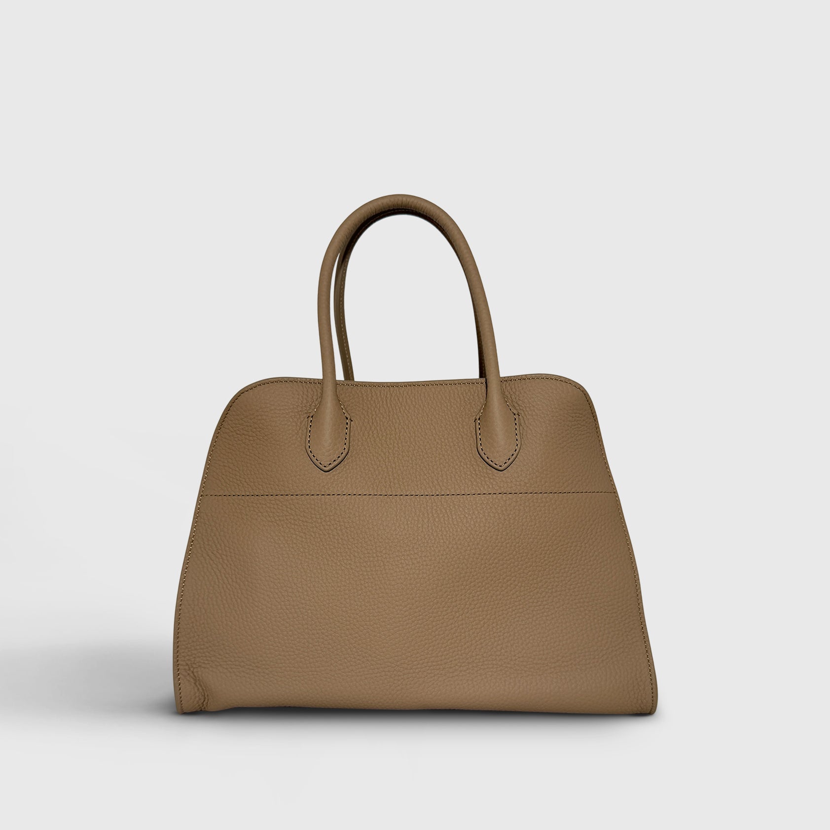 The Row Margaux 12 Pebbled leather taupe