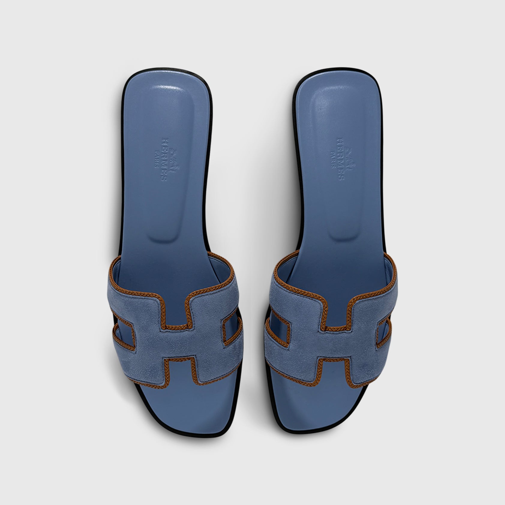 Hermès Oran Sandals Blue jean/ Natural