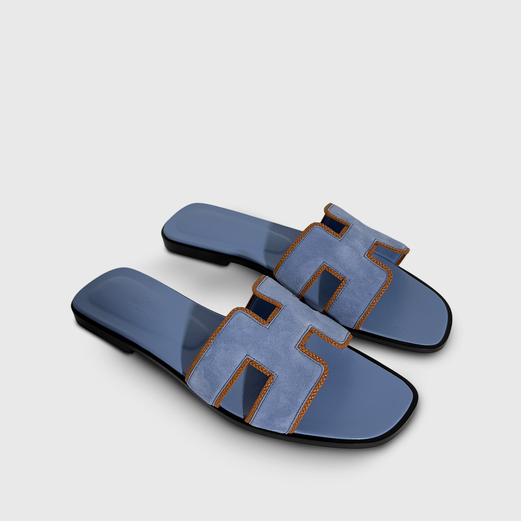 Hermès Oran Sandals Blue jean/ Natural