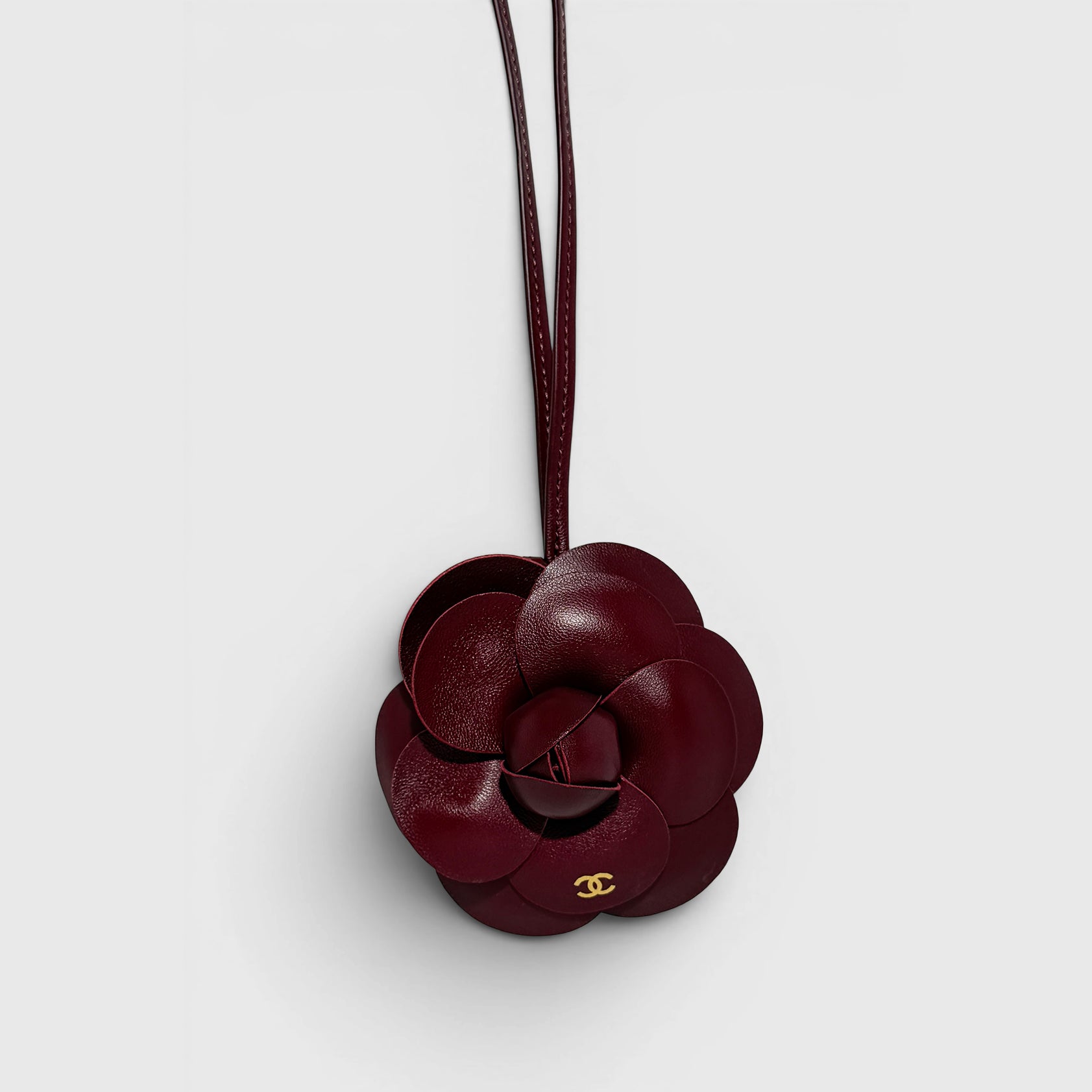 **Chanel Bag Charm Camilla flower Mini Lambskin Dark Burgundy