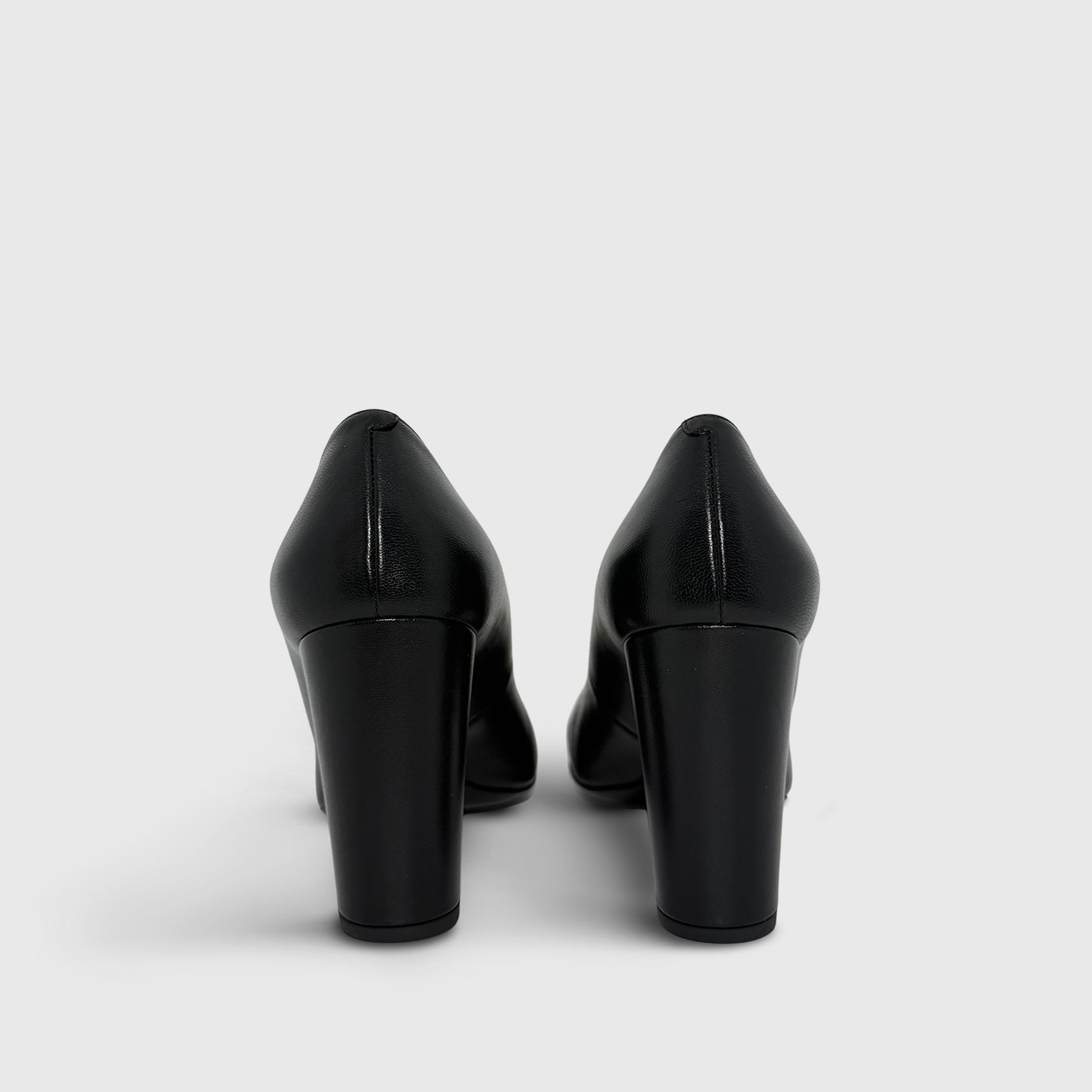 Chanel Heeled Pumps Square Toe Lambskin Black/Ecru