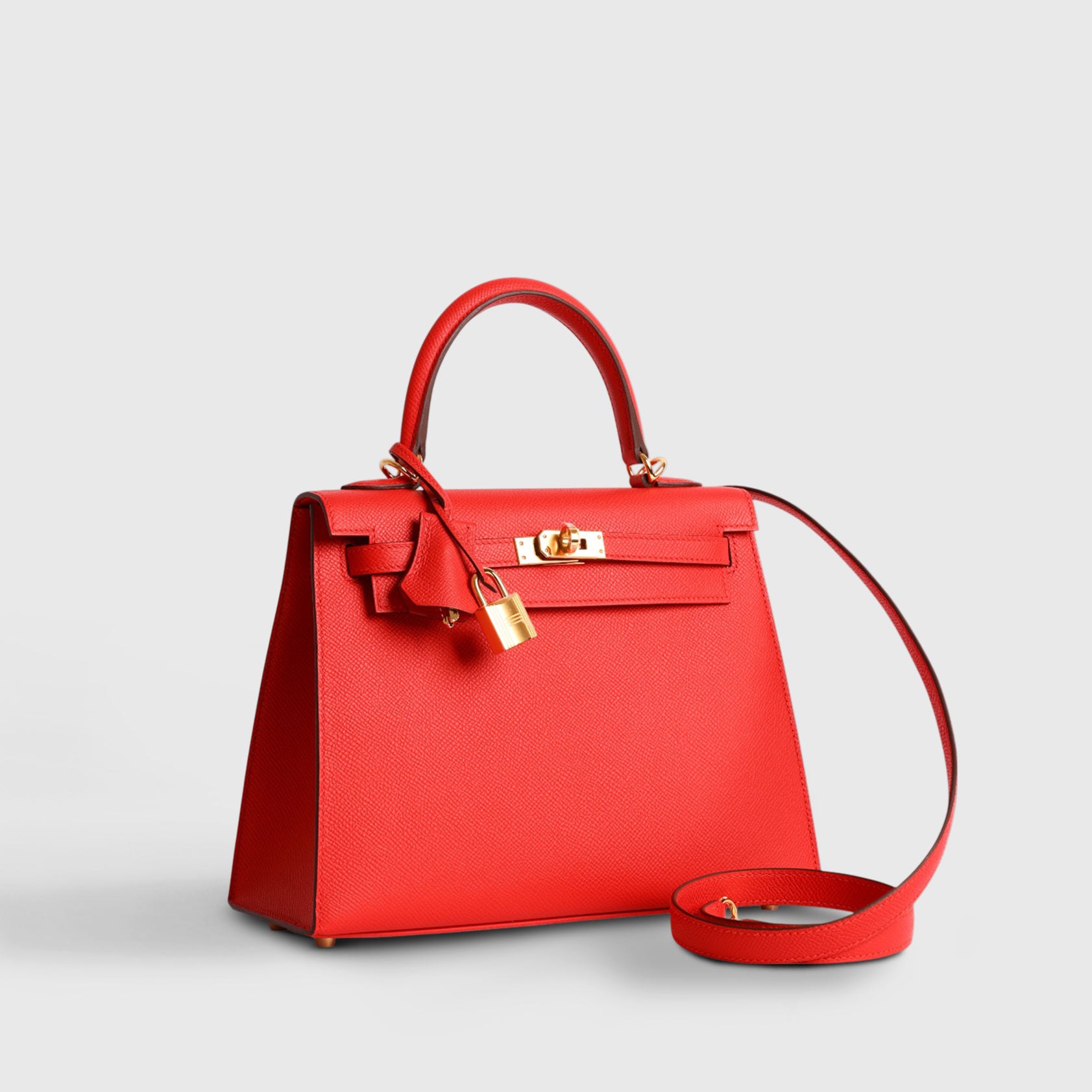 Hermès Kelly 25 Epsom Rouge Radieux Gold Hardware