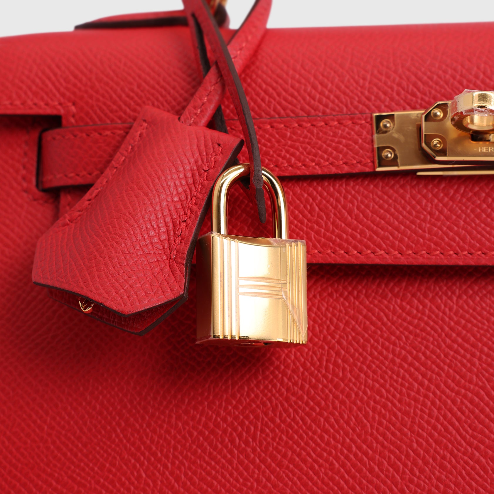 Hermès Kelly 25 Epsom Rouge Radieux Gold Hardware