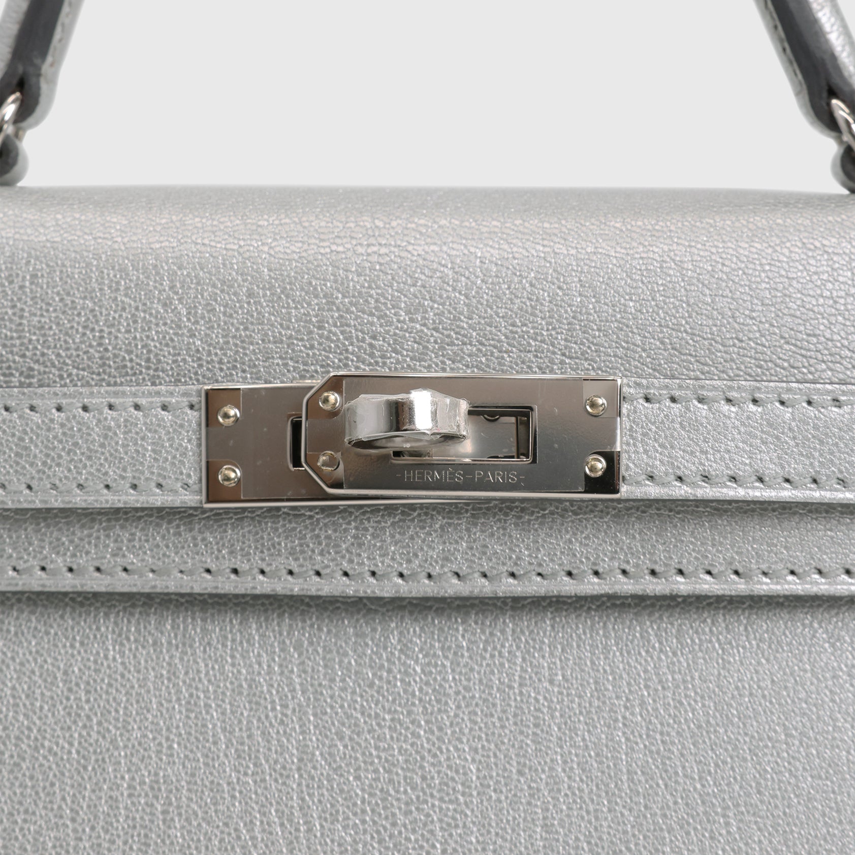 Hermès Kelly Mini Chamkilight Chevre Silver Palladium Hardware