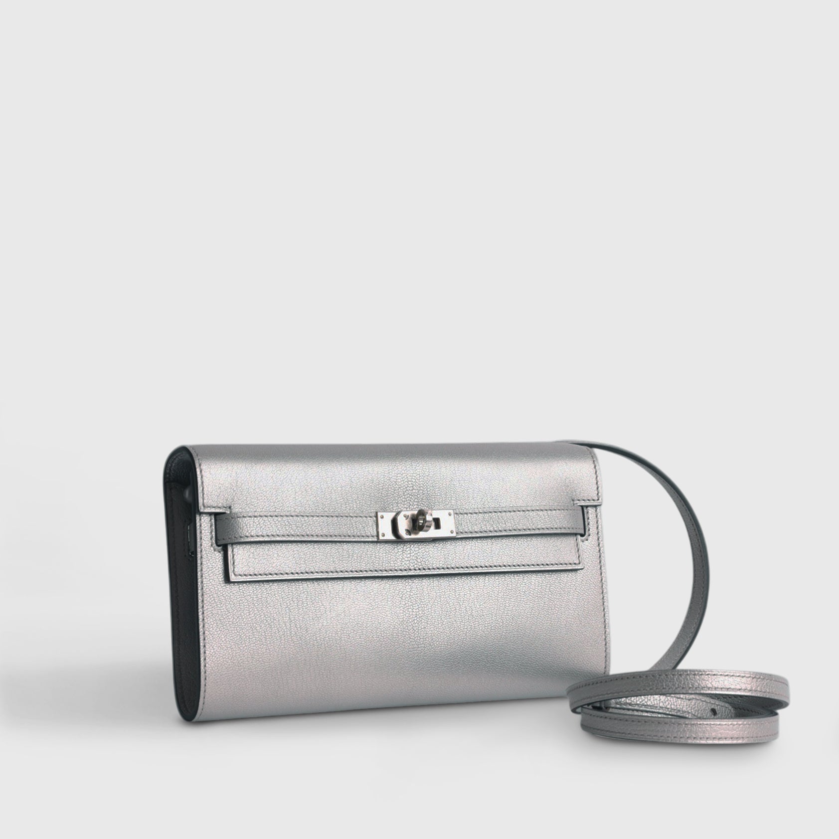 Hermès Kelly To Go Chamkilight Chevre Gris Argente Palladium Hardware