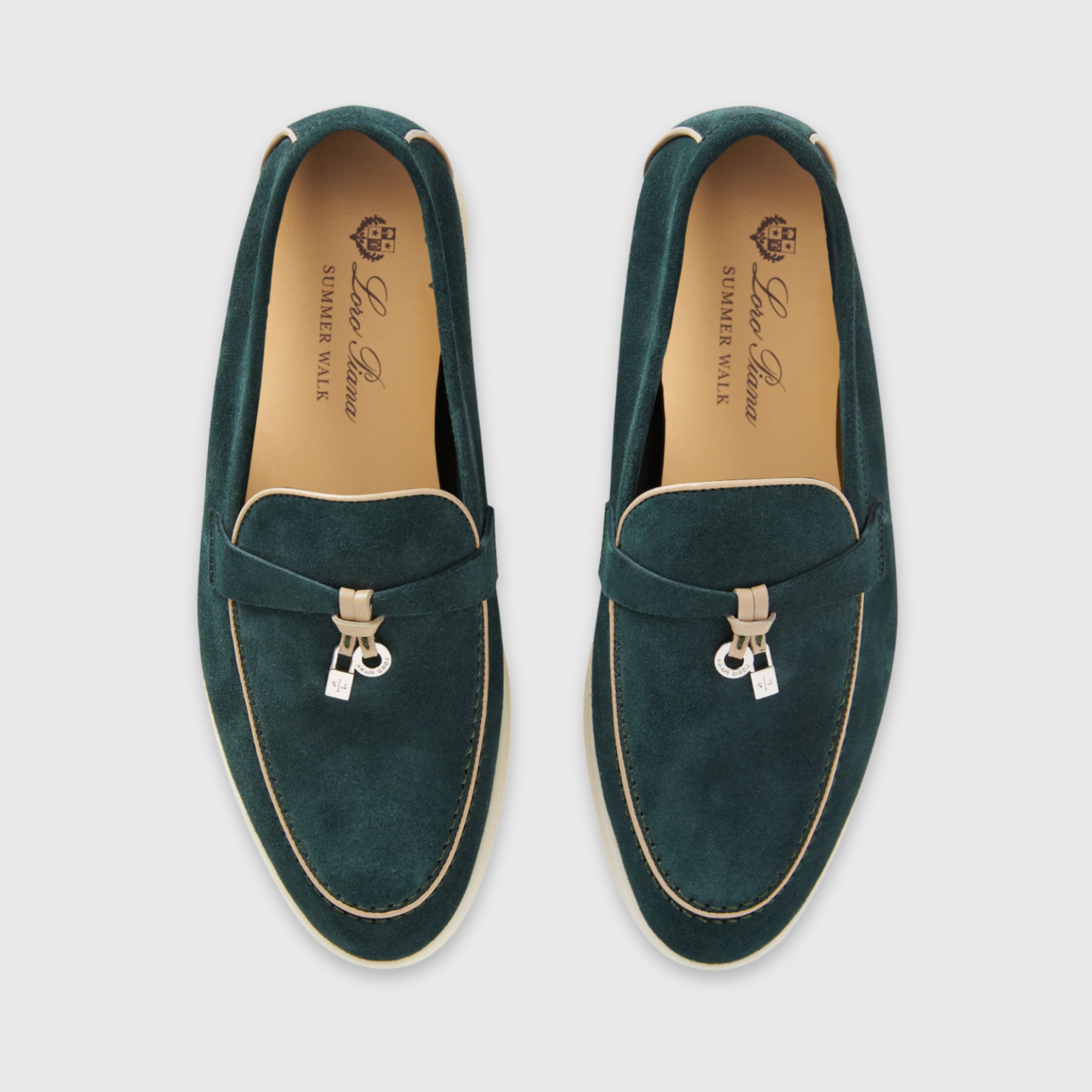 Loro Piana Summer Charms Walk Suede Emerald Noire