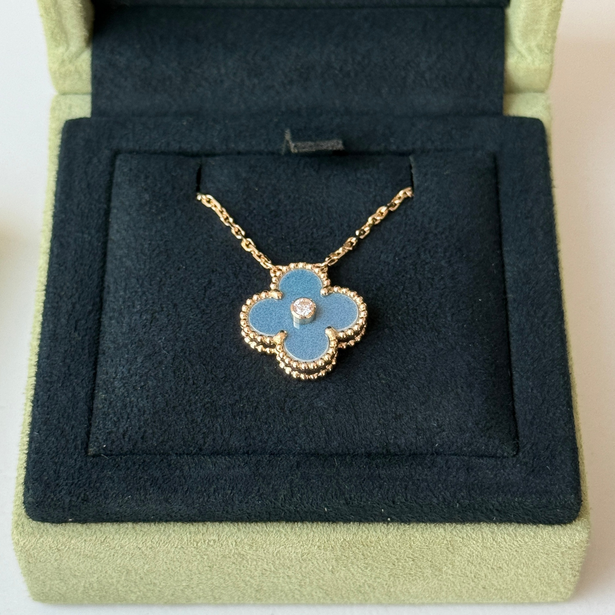 Van Cleef & Arpels 2026 Holiday Pendant Blue Grey Sèvres Porcelain
