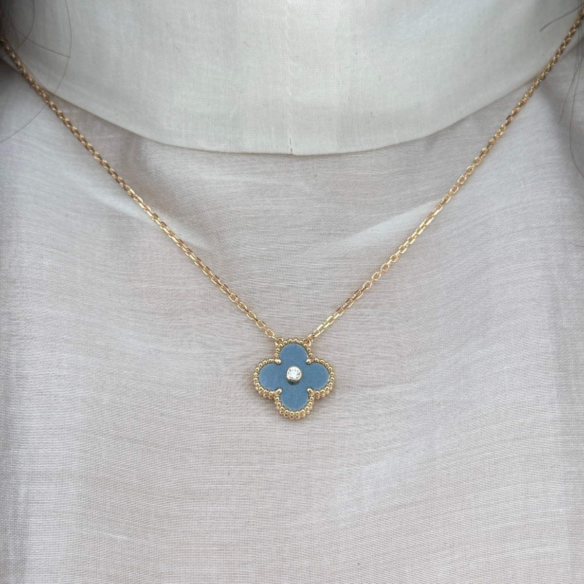 Van Cleef & Arpels 2026 Holiday Pendant Blue Grey Sèvres Porcelain