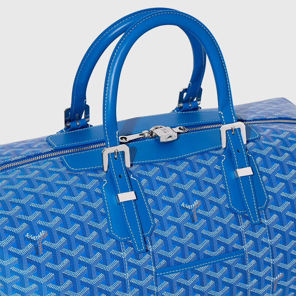 Goyard Bowling Bag 45 Goyardine Canvas Sky Blue Palladium Hardware