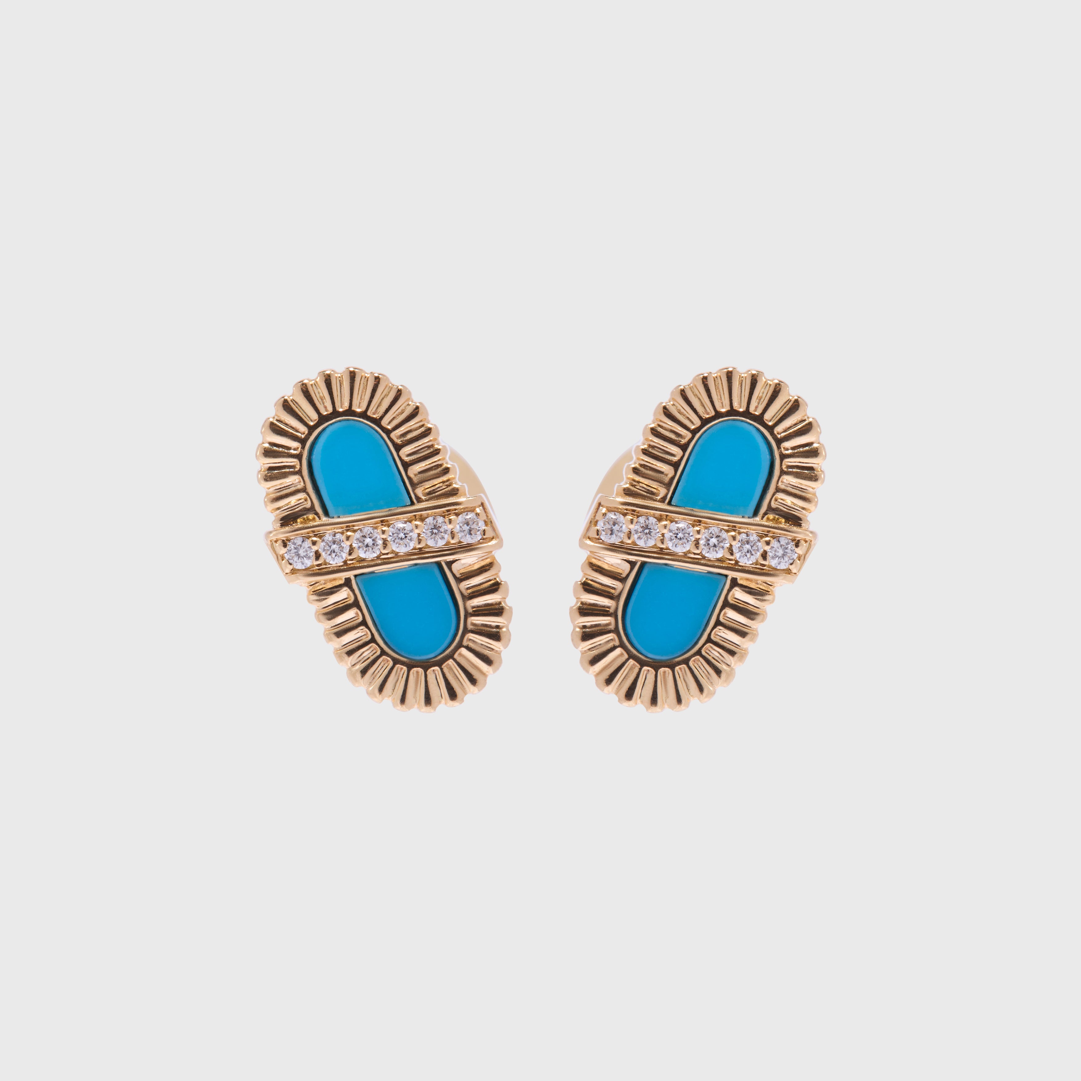 Children’s Vitamin Pink Mini Studs - Ribbon Turquoise