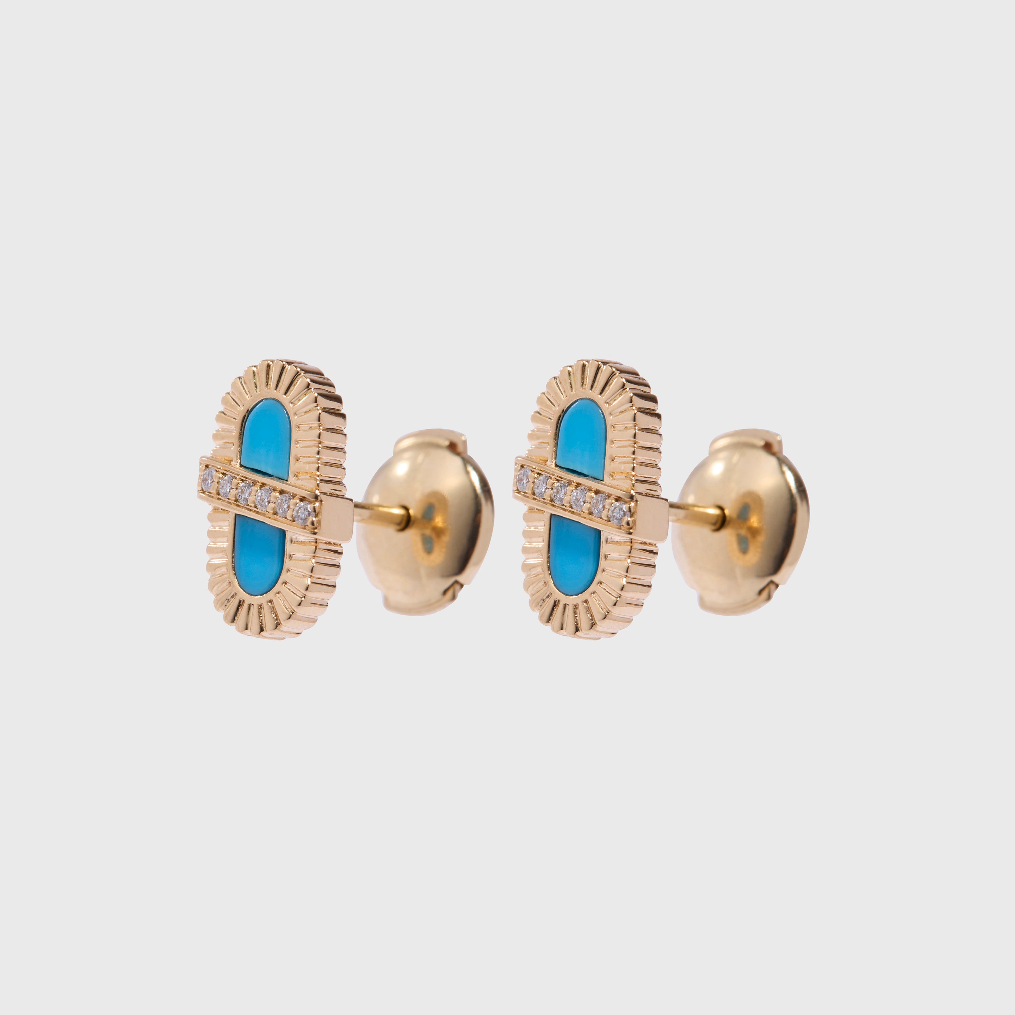 Children’s Vitamin Pink Mini Studs - Ribbon Turquoise
