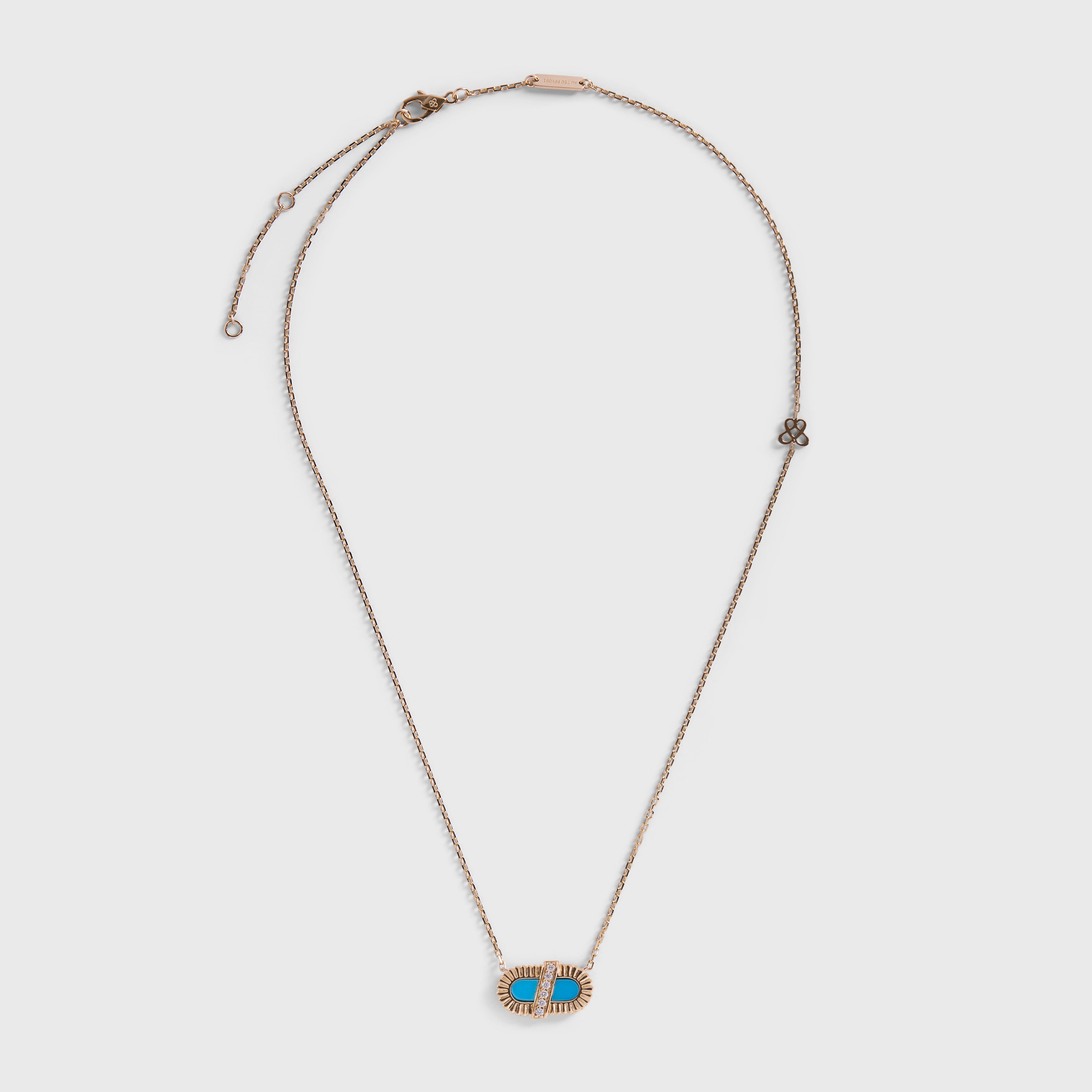Children’s Vitamin Pink Mini Pendant - Ribbon Turquoise