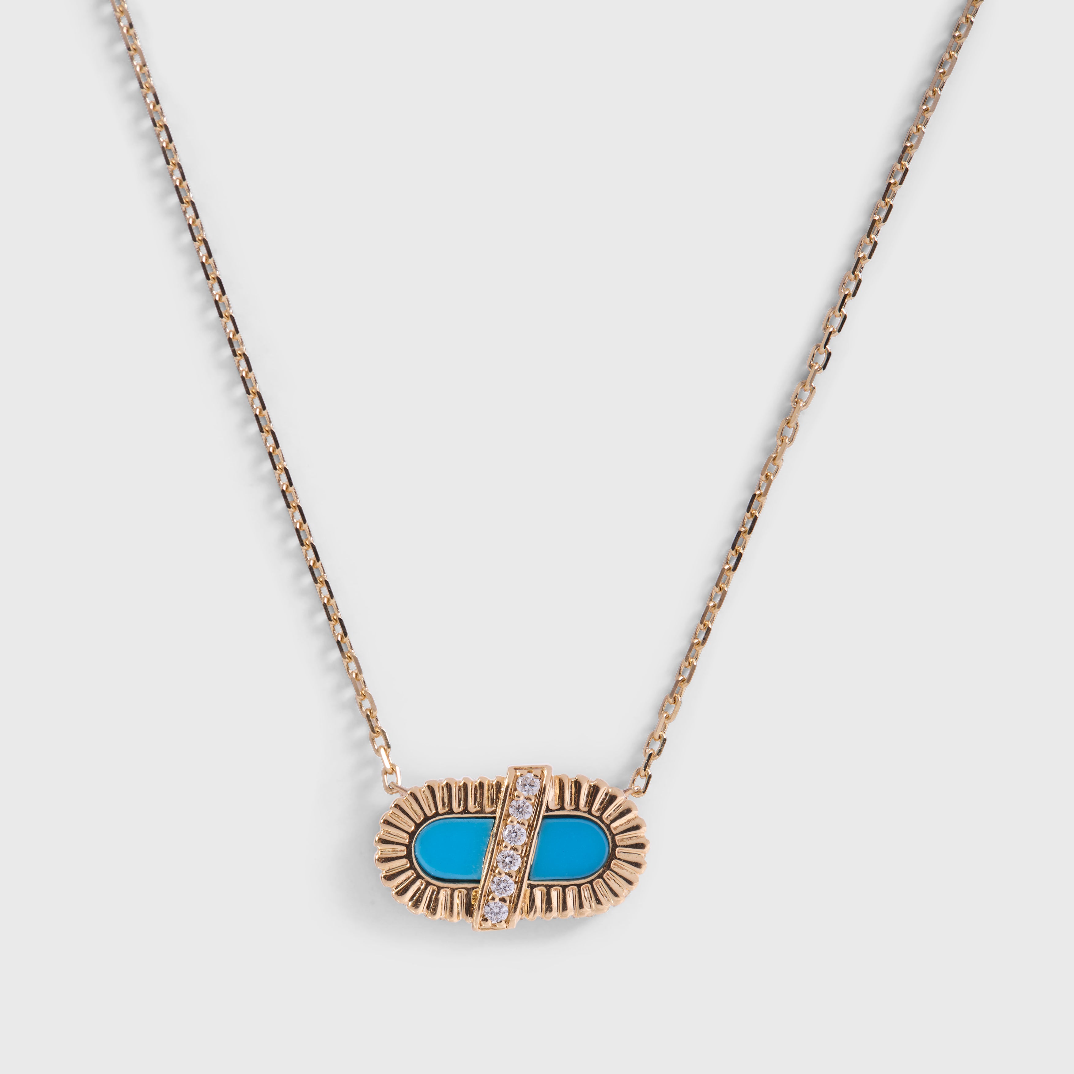 Children’s Vitamin Pink Mini Pendant - Ribbon Turquoise