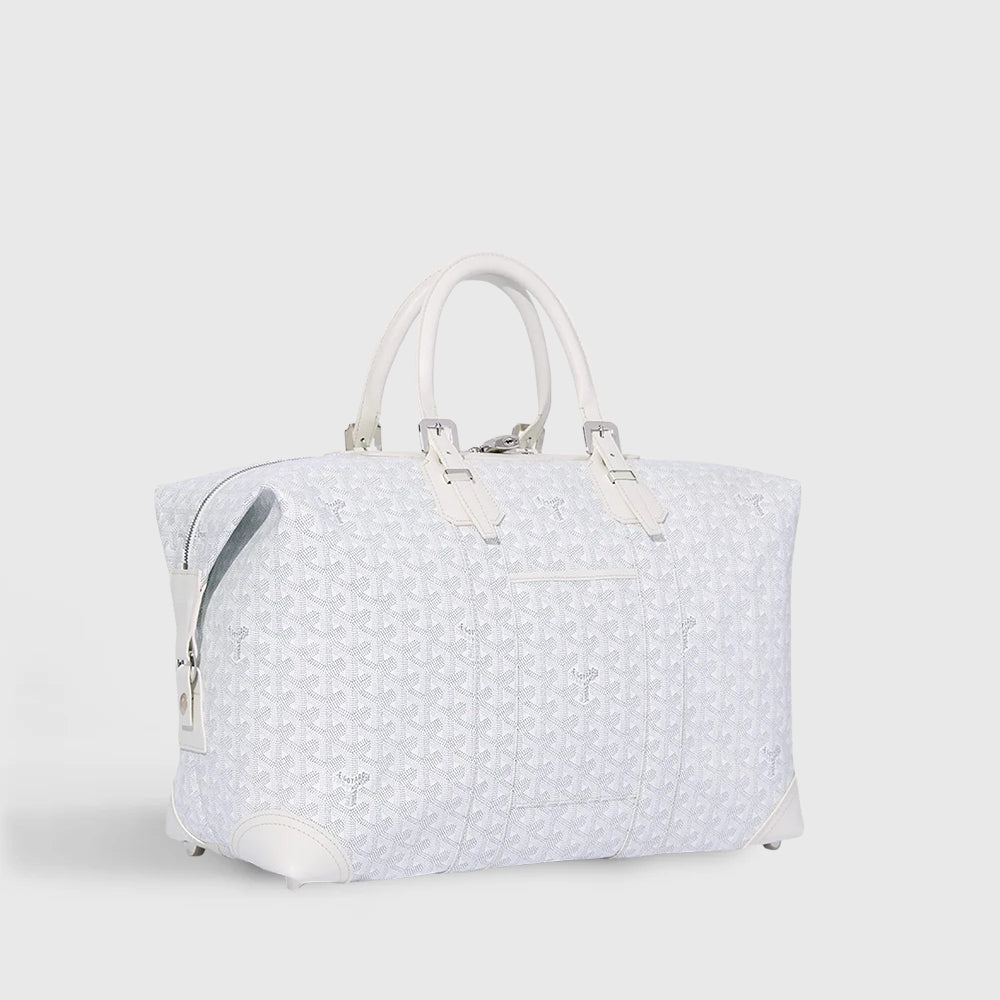 Goyard Bowling Bag 45 Goyardine Canvas White Palladium Hardware