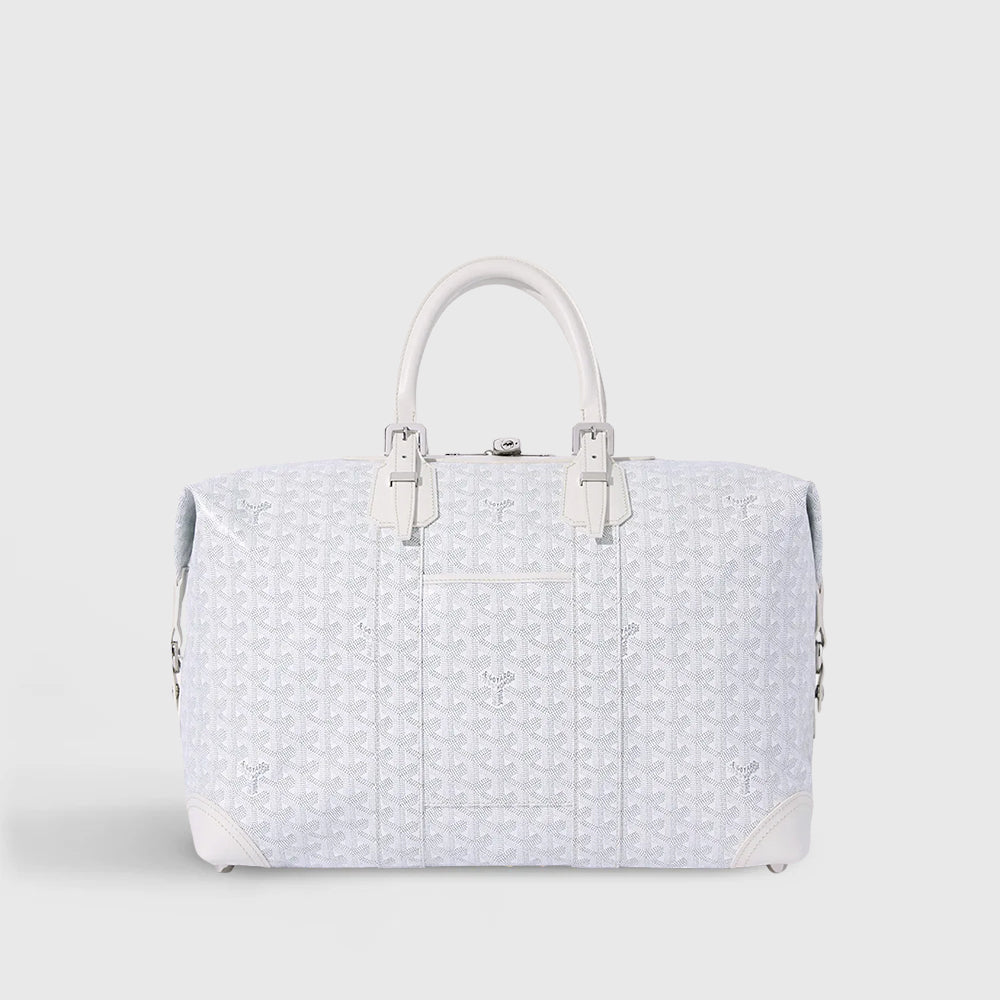 Goyard Bowling Bag 45 Goyardine Canvas White Palladium Hardware