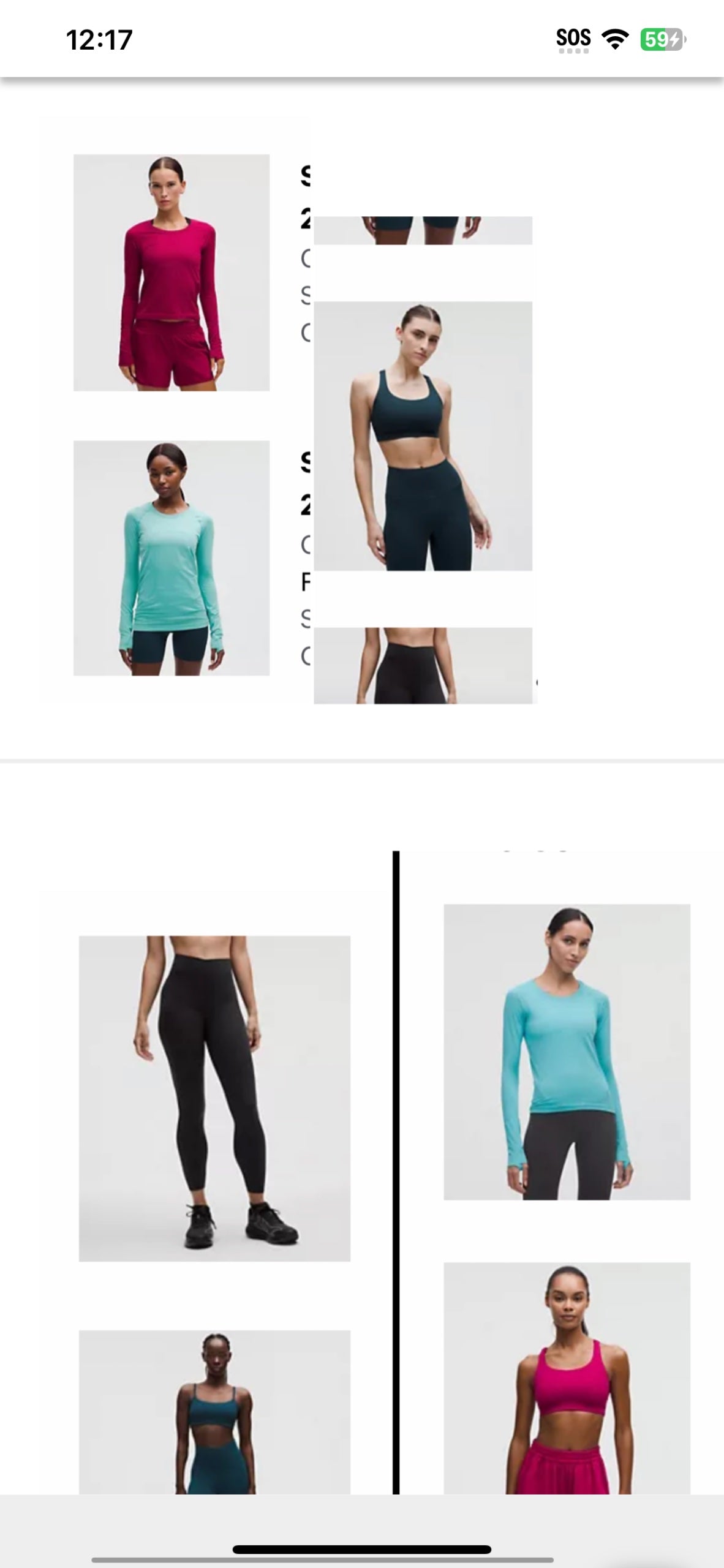 Lululemon 8 items   2 black leggings, 1 bra 1 shirt berry rumble, 2 fountain shirts, 1 bra 1 tight indochine blue